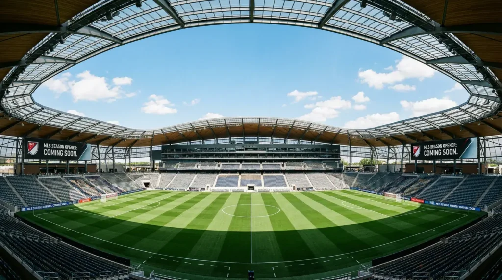 Estadio de fútbol moderno de la MLS preparado para el inicio de la temporada 2026