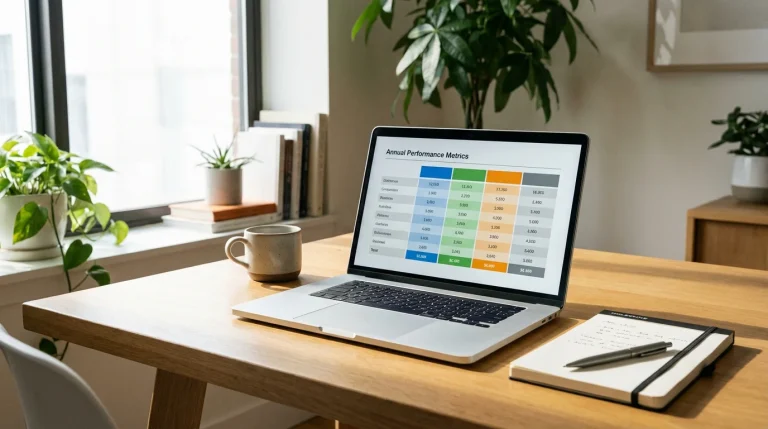 Portátil mostrando datos comparativos de cuotas deportivas en una mesa de trabajo