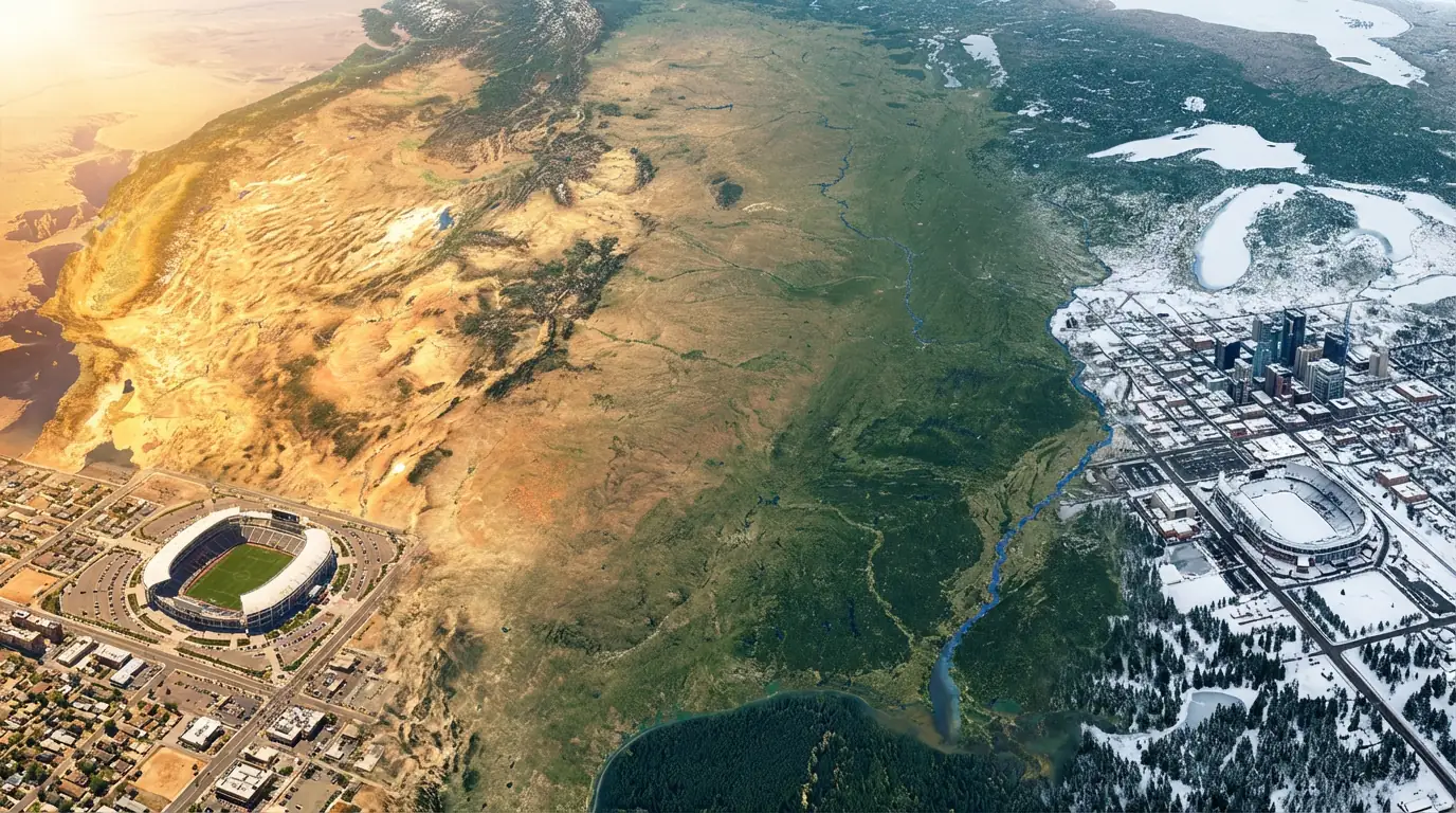 Mapa de Estados Unidos mostrando las distancias de viaje entre franquicias de la MLS