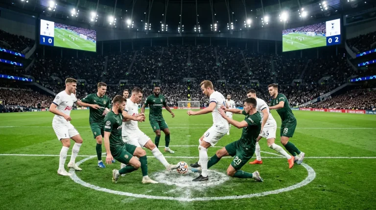 Dos equipos de fútbol de diferentes ligas enfrentándose en un estadio durante un torneo internacional
